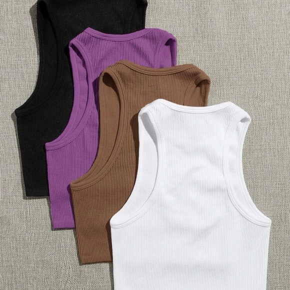 COPY - Crop Basic Rib-knit Sports Tank Top *NEW* - Picture 2 of 11